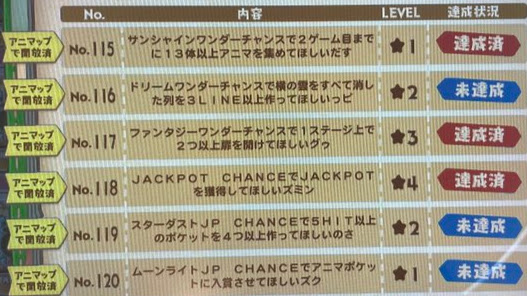 アニアロッタのアニマクエストNo.115~120