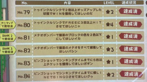 アニアロッタのアニマクエストNo.79~84